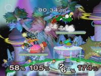 une photo d'Ã©cran de Super Smash Bros Melee sur Nintendo Gamecube